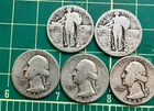 Lot of 5 Silver Quarter Dollars, 1941, more