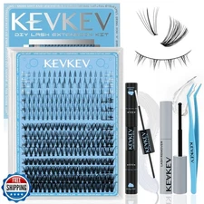 KevKev Lash Extension Kit Multi-Type Mixed Lash Clusters Kit Upper and Bottom