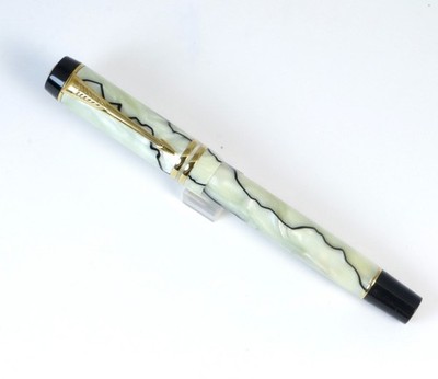 Parker Duofold Pearl & Black Rollerball Pen - ''International'' Made in UK