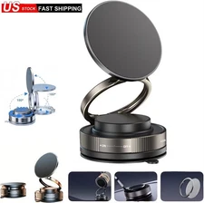 Magnetic Car Phone Holder with Rotary Lock & 7KG Suction, 360° Adjustable