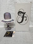 Fenton Violet Carnival Glass Hobnail Snow Crest 3 Piece Pedestal Fairy Lamp