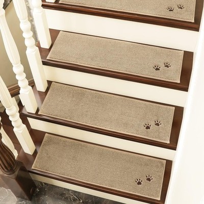 Stufmatten, Anti-Rutsch, Treppenstufen, Waschbar, Hunde,Füße,Beige,Set,4