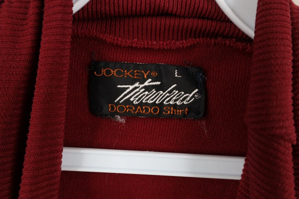 Camisa De Colección Años 60 70 Streetwear Para Hombres Grande En Blanco Ban Lon Tejida Cuello Alto Roja EE. UU. Foto 4 de 4