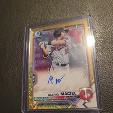 Gabriel Maciel 2021 BOWMAN CHROME #CPA-GM Gold Shimmer Refractor /50 (AU, RC)