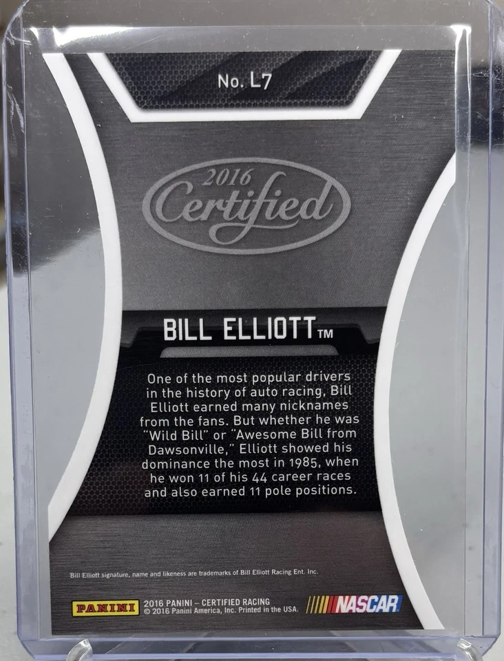 Bill Elliott Certified Racing 2016 Legends /199 Die Cut B1R2 - Image 2 of 2