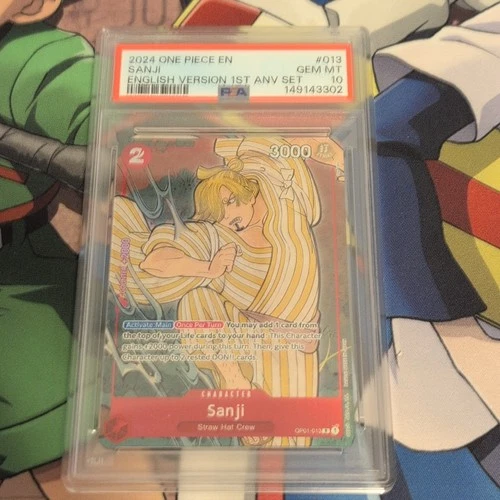 One Piece Sanji OP01-013 1st Anniversary English Promo Foil Rare PSA 10