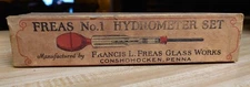 VINTAGE COMPLETE ORIGINAL FREAS No. 1 HYDROMETER SET NR FREAS GLASS WORKS