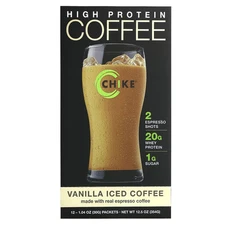 High Protein Iced Coffee, Vanilla, 12 Packets, 1.04 oz (30 g) Each