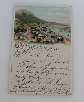Postkarte Ansichtskarte AK Gruß vom Königstein Sächsische Schweiz