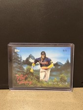 2025 Topps Bob Ross Joy of Baseball Ronald Acuna Art Of Stealing Bright Red /5