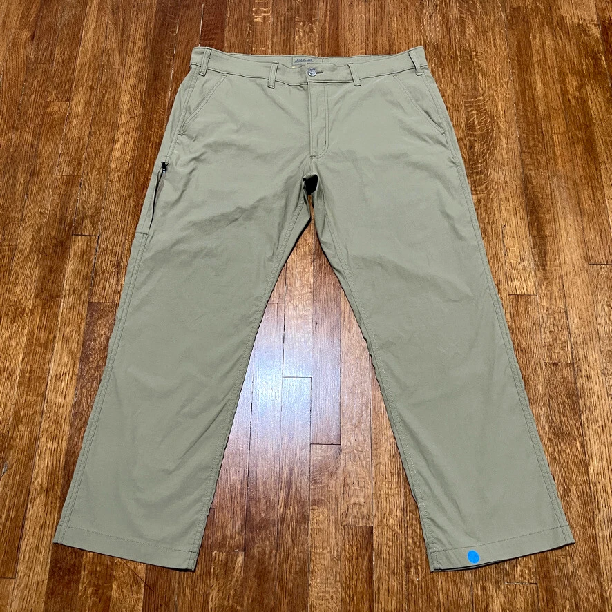Eddie Bauer Travex Cargo Pants Men 38x30 Beige Nylon Stretch Tactical Chino Work