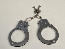 Vtg Chrome Handcuffs With Keys Die Cast Metal Play Costume Quick Release / Lock