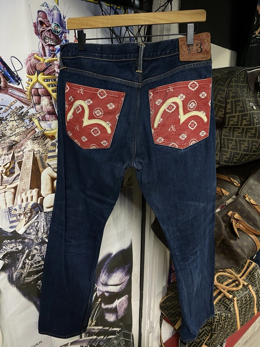 EVISU 大黒 34×35 Daicock Print Baggy Fit Denim Jeans #2000 – EVISU