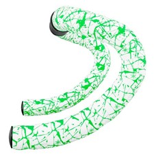 Supacaz Super Sticky Kush White Bar Tape Neon Green Splat Grip Wrap-Brand Direct