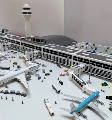für Herpa Wings 1:500 Full Airport Set Flughafen Terminal GSE