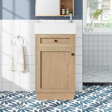 18.5" Bathroom Vanity with Reversible Resin Sink, MDF Cabinet with Adjustable