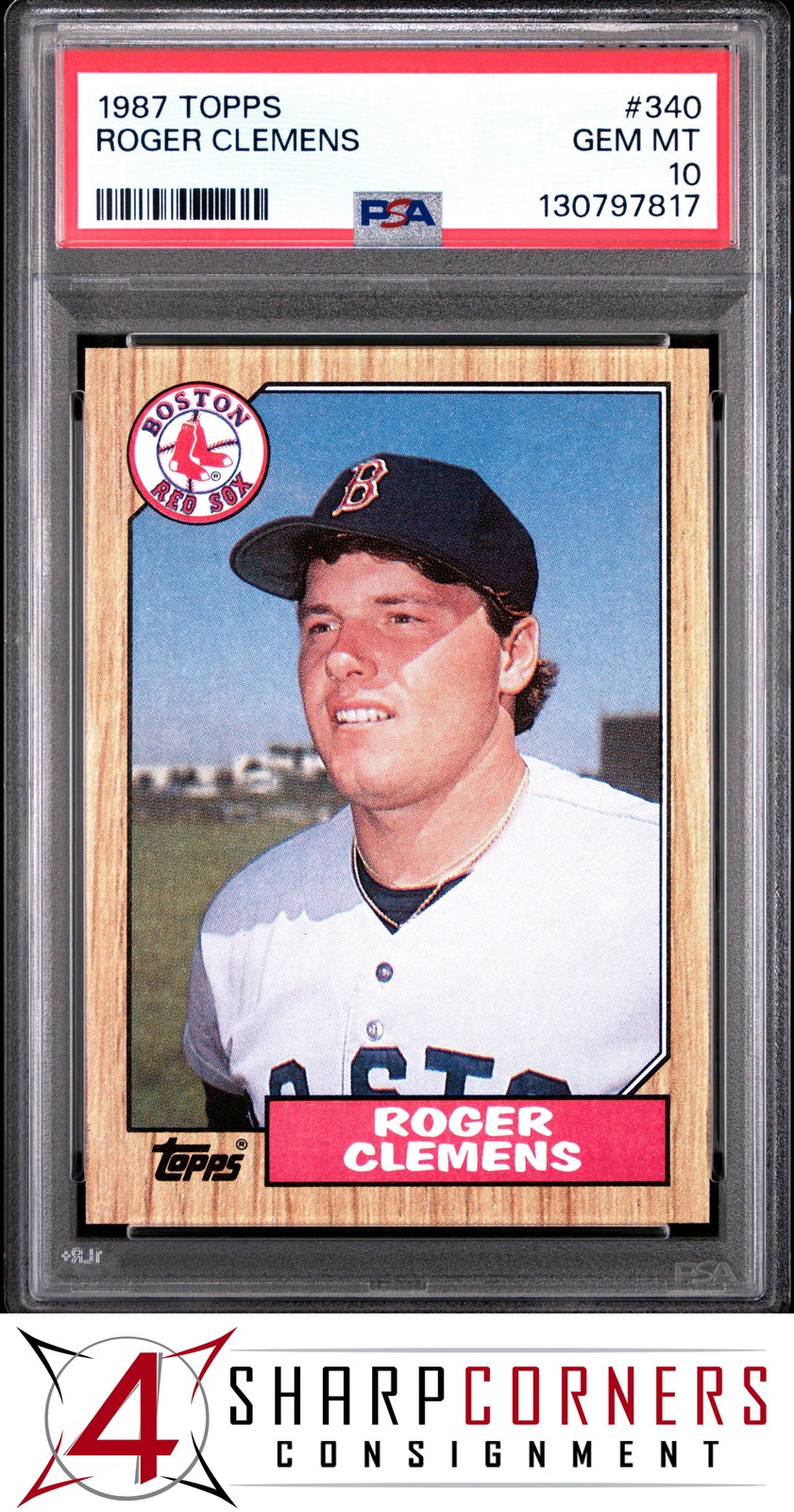1987 TOPPS #340 ROGER CLEMENS RED SOX PSA 10
