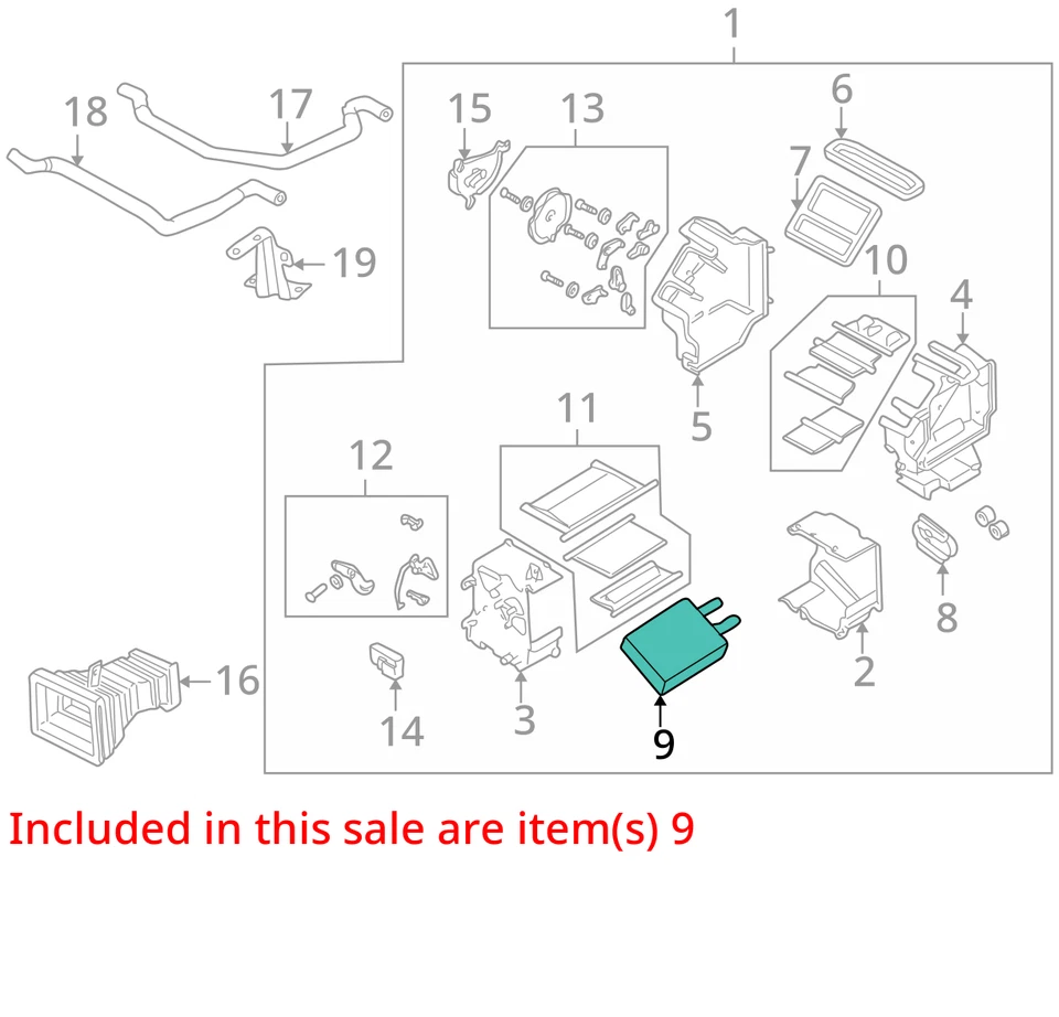 适合 1998 - 2002 年 MAZDA 626 核心加热器单元 GD7A61A10 - 全新原始设备制造商 — 第 2/3 张图片