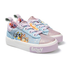 Bluey Bingo Kids Size 8 Sneakers Blue Purple Slip On Elastic Lace Shoes Toddler