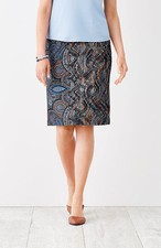 NWT - J. JILL 'PONTE KNIT' Multi Color BREEZE PRINT PENCIL SKIRT - L (Petite)
