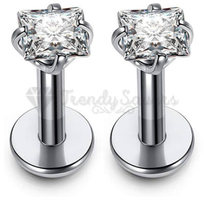 12 Labrets En Acier Inoxydable 16G – Piercing Lèvres, Nez, Tragus, Helix, Barres De 6 Mm Et 8 Mm, Pour Hommes Et Femmes
