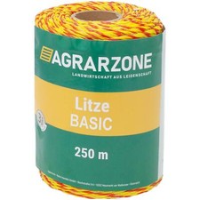 Weidezaunlitze 250m Agrarzone Weidezaun Seil gelb/orange Zaun Litze