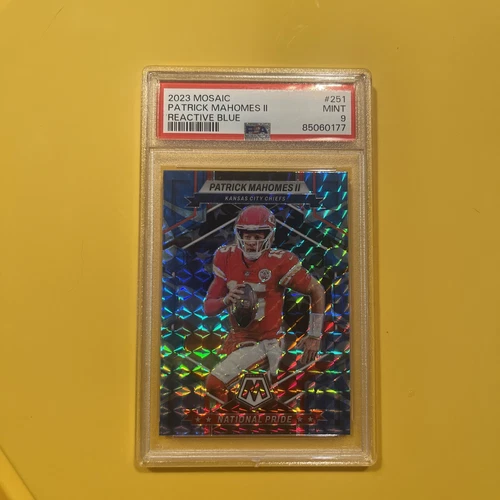 2023 Panini Mosaic Patrick Mahomes II Reactive Blue National Pride PSA9