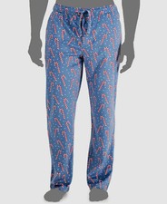 40 Club Room Mens Blue Candy Cane Print Fleece Lounge Pants Sleepwear Size S