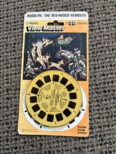 Vintage 1955 View-Master 3 Reels Packet 3D Rudolph Red Nosed Reindeer Never Open