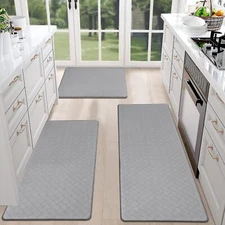 3 Piece Anti-Fatigue Kitchen Rug Set - Waterproof & Cushioned