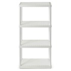 Gracious Living 4 Shelf Fixed Height Solid Light Duty Home Storage Unit, White