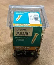 Hillman Group #48204 Wood Screws, 8 x 1 1/2", 100 pcs