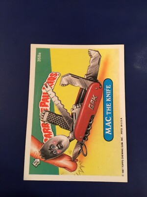 1986 Topps Garbage Pail Kids # 358a MAC THE KNIFE OS 9 GPK NM-MINT Rare Card !
