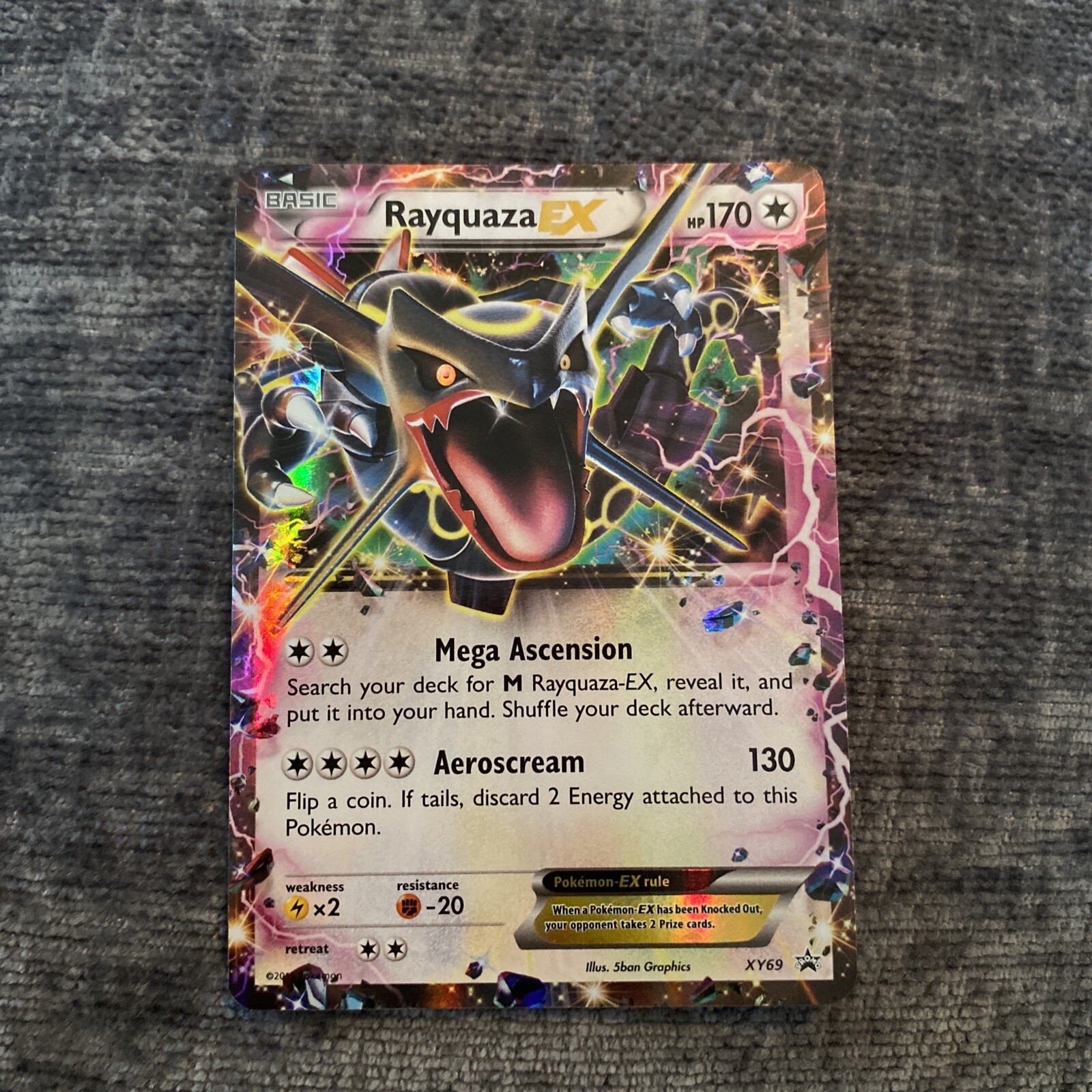 1x Rayquaza-EX - XY69 - Shiny Rayquaza-EX Box Promo Moderately Played  Pokemon XY