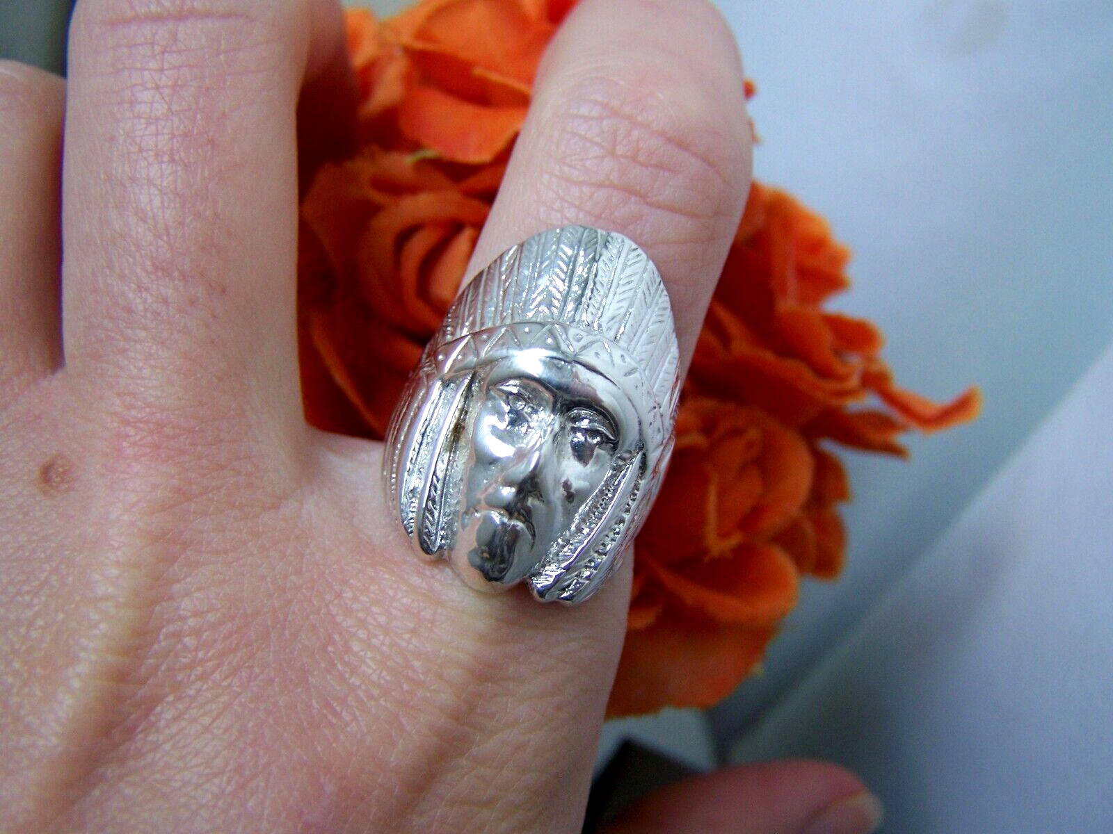 SUPERB HEAVY LARGE SOLID 925 STERLING SILVER NATI… - image 6