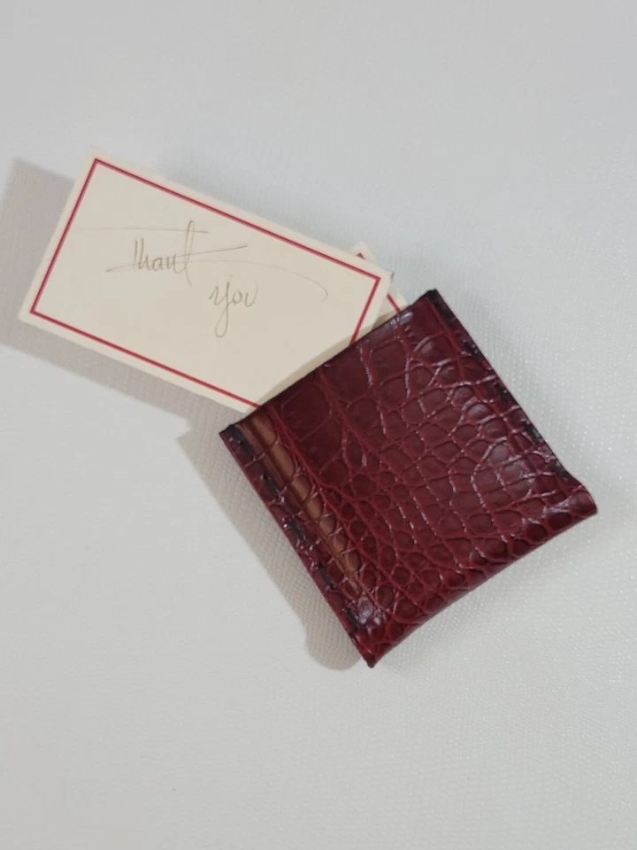 Estuche de Tarjetas de Visita Gator Vertical 1 Bolsillo Tarjetas Coimán Vinilo Raro Foto 2 de 4