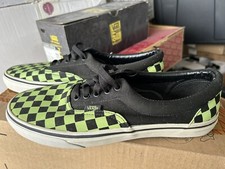 Rare Vans Era BMX Freestyler Low Shoes 9.5 Lime Green Checkerboard HTF Unused