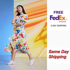 RIXO LONDON Floral Mock Neck Cascade Ruffle Dress Size 16W/18W NWT