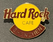 Hard Rock Cafe Shenzhen - Yellow/Brown HRC Logo Pin - HRC Clasp Back