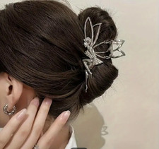 Fairy Angel Silver Hair Clip Rhinestone Strong Durable Sweet Cute Accessory 1025