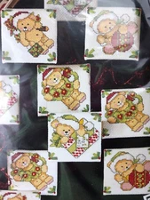Christmas Silk Ribbon Embroidery Ornament KIT Bucilla Merry Beary Set #83313