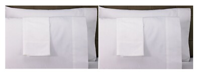 6 Queen Pillowcases 23'' X 33'' White Thread Count 250 Hotel Pillow Case