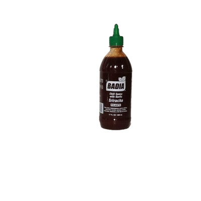 Lot of 2 bottles Badia Chili Sauce with Garlic Sriracha HOT Picante 17 oz each