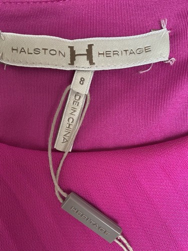 $395 Halston Heritage Pleated Asymmetrical Sleeveless Dress Sz 4 - Picture 8 of 9