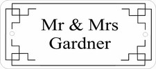 WHITE DOOR NAMEPLATE SIGN ENGRAVED PERSONALISED LDP36 90mm X 40mm