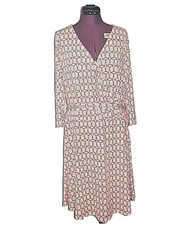 RUSH Women Dress 2X Plus Size Multicolor Wrap V-Neck 3/4 Sleeve Elegant