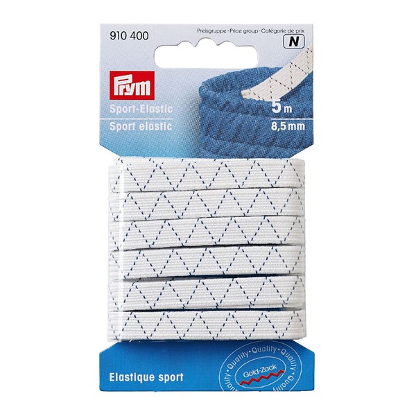 Sport-Elastic 8,5 Mm Weiß, Packung Mit 5M, Gummiband, Gummilitze-image