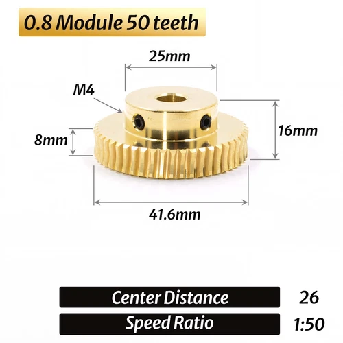 Módulo 0.5/0.8/1/1.5 20T a 60T engranaje cobre engranaje de rueda helicoidal y eje de engranaje helicoidal - Imagen 22 de 47