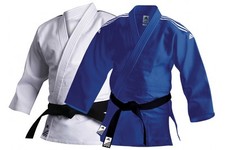 Tuta Judo Adidas Training J500 Uomo Donna Uniforme Judoka Bambini Blu Bianco Judo Gi