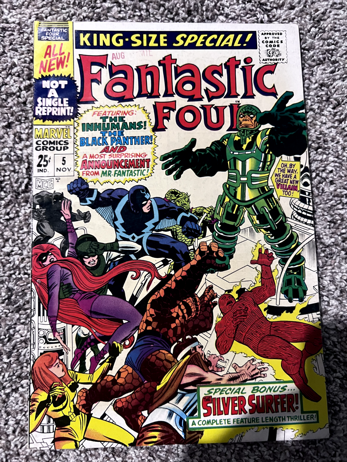 Fantastic Four annual #5 F+ The Inhumans, The Black Panther, And Mr. Fantastic